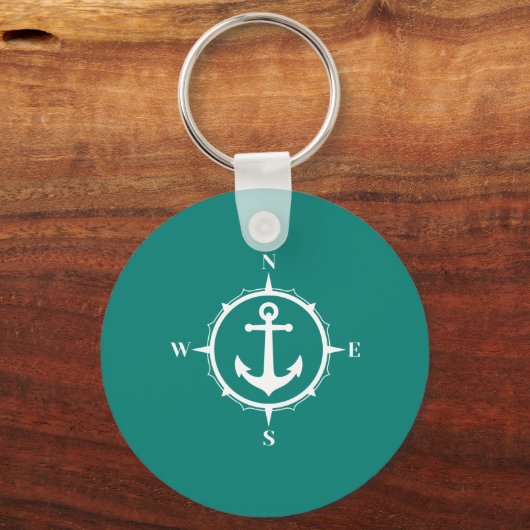 Compass Anchor Kapitän Name oder Bootname ca0a Schlüsselanhänger (Rückseite)