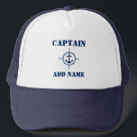 Compass Anchor Kapitän Name oder Bootname hinzufüg Truckerkappe<br><div class="desc">Kapitän des Navy Compass Anchor Name oder Bootname Hat hinzufügen</div>