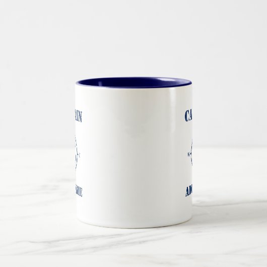 Compass Anchor Kapitän Name oder Bootname sa0a hin Zweifarbige Tasse (Mittel)