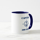 Compass Anchor Kapitän Name oder Bootname sa0b hin Tasse (VorderseiteRechts)