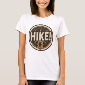 Compass and Hiker Abzeichen Design T-Shirt (Vorderseite)