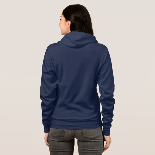 Compass Anker & Ihr Name/Rank Navy Blue Zip-Up Hoodie (Schwarz voll)