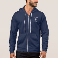 Compass Anker & Ihr Name/Rank Navy Blue Zip-Up