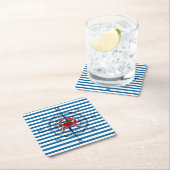 Compass Blue and White Strip Paper Untersetzer (Vor Ort)