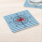 Compass Blue and White Strip Paper Untersetzer (angewinkelt)