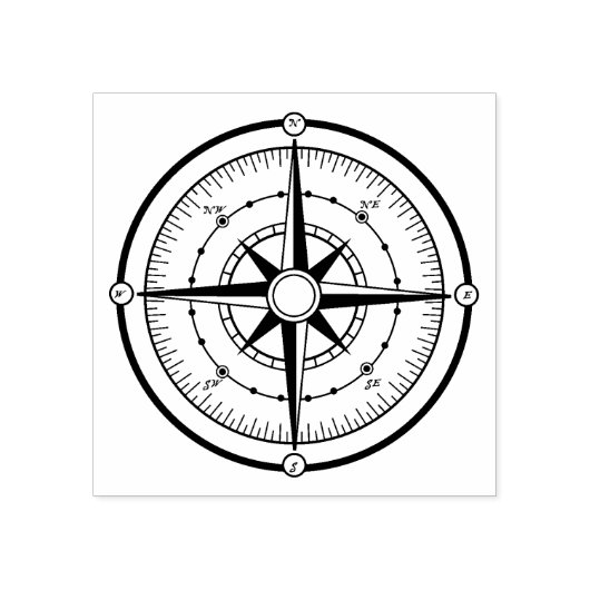 Compass BW Gummistempel (Prägung)