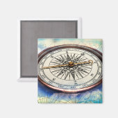 Compass Clouds Magnet (Vorderseite/Rückseite)