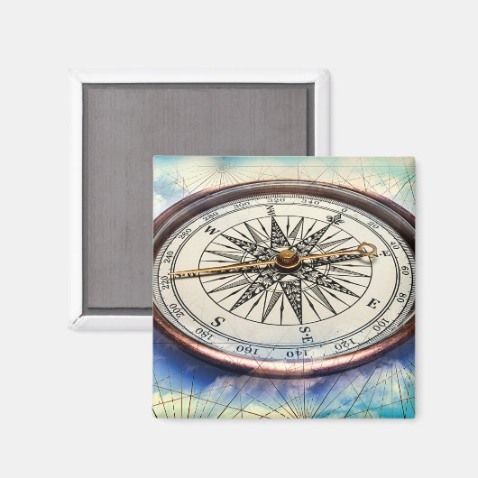 Compass Clouds Magnet (Vorderseite/Rückseite)