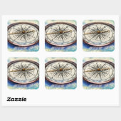 Compass Clouds Quadratischer Aufkleber (Blatt)