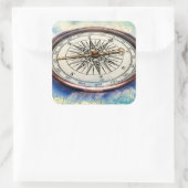 Compass Clouds Quadratischer Aufkleber (Tasche)