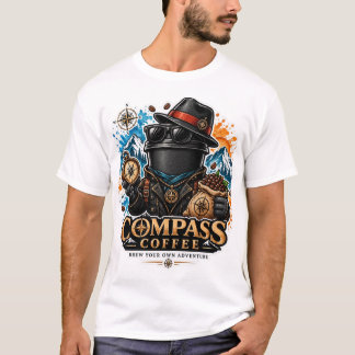 Compass Coffee Abenteuer Vintage Design T-Shirt
