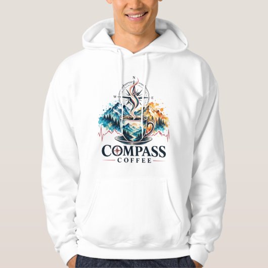 Compass Coffee Mountain Adventure Kapuzenpullover Hoodie (Vorderseite)