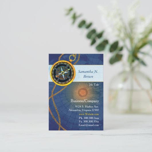 Compass Corporate (schwarz) Visitenkarte (Stehend Vorderseite)