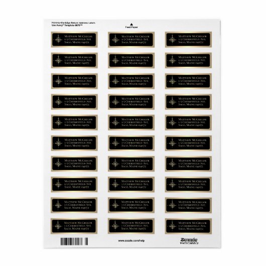 Compass Custom Rücksendeadresse Black and Gold (Vorne)