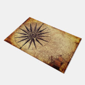 Compass Discovery Age Weltkarte Vintag Fußmatte (Schrägansicht)