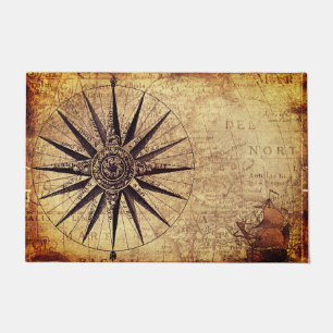 Compass Discovery Age Weltkarte Vintag Fußmatte