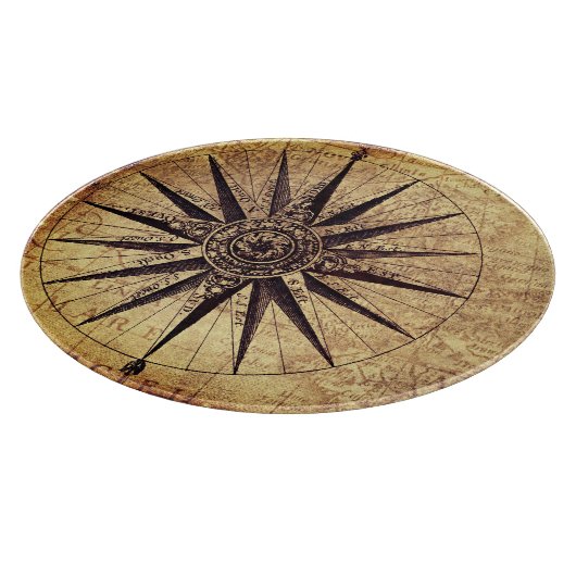Compass Discovery Age Weltkarte Vintag Schneidebrett (Ecke)