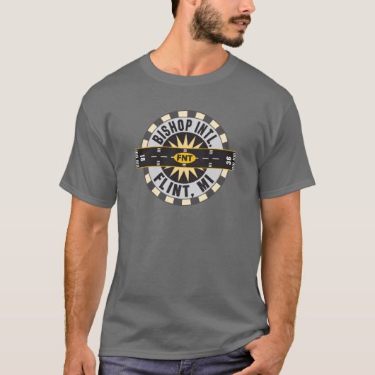 Compass - Flint - MI Bishop Intl. Flughafen FNT T-Shirt (Vorderseite)