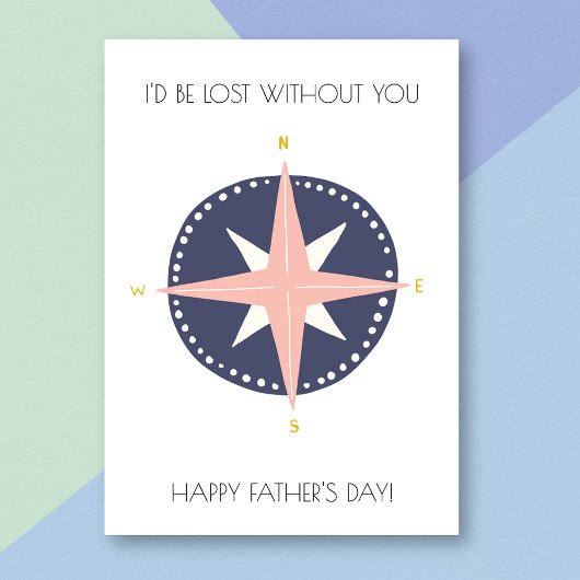 Compass Funny Vatertag Card Karte