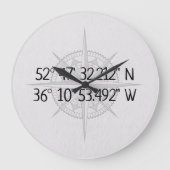 Compass GPS Zuhause-Koordinaten Große Wanduhr (Vorderseite)