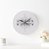 Compass GPS Zuhause-Koordinaten Große Wanduhr (Zuhause)