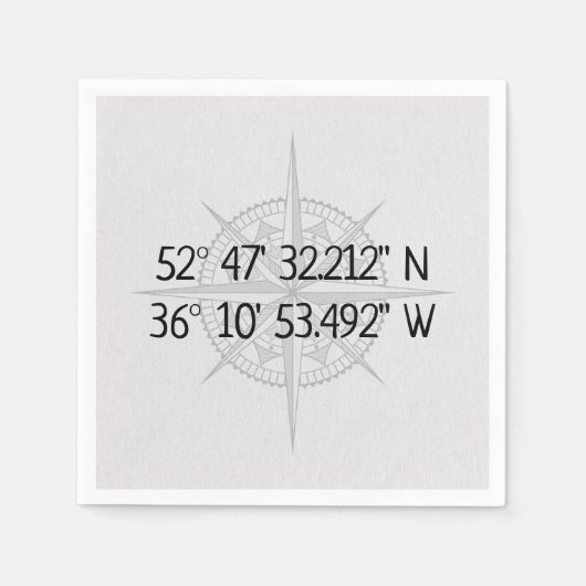 Compass GPS Zuhause-Koordinaten Serviette (Vorderseite)