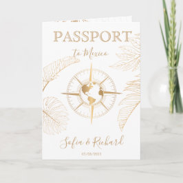 Compass Hochzeit in Urlaubsort Passport Weltkarte Einladung