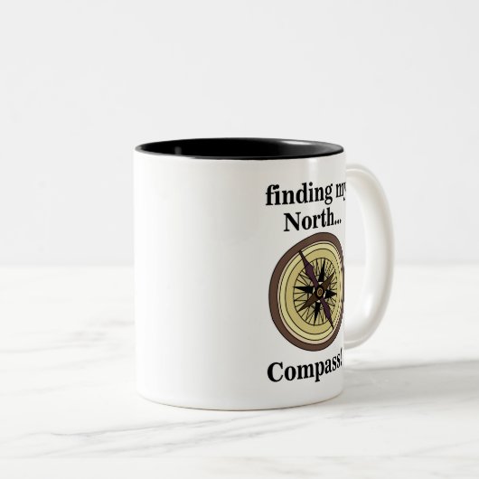 Compass Instrument Navigation Direction Funny Zweifarbige Tasse (VorderseiteRechts)