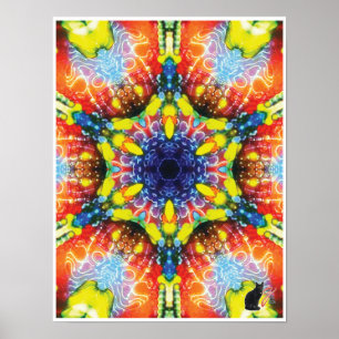 Compass Kinetic Collage Kaleidoscope Poster
