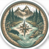 Compass Lake Vinyl Aufkleber | Gestanzter Aufklebe (Vorderseite)