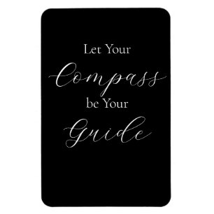 'Compass Lass Your Guide' - Weiß Magnet