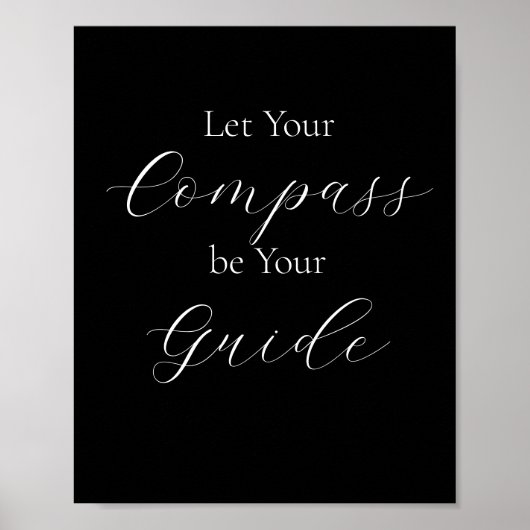 'Compass Lass Your Guide' - Weiß Poster (Vorne)