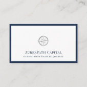 Compass Logo Blue Border Visitenkarte (Vorderseite)