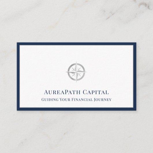 Compass Logo Blue Border Visitenkarte (Vorderseite)