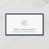 Compass-Logo Navy Blue Border Visitenkarte (Vorderseite)