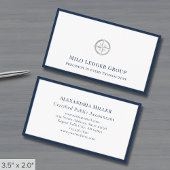 Compass-Logo Navy Blue Border Visitenkarte