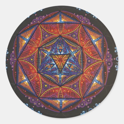 Compass Mandala Runder Aufkleber (Vorderseite)
