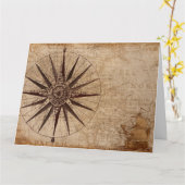 Compass Map Holiday Postkarte (Gelbe Blume)