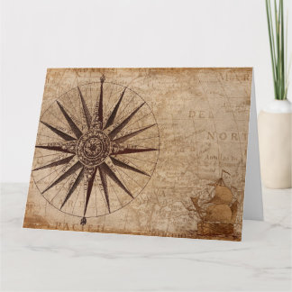 Compass Map Holiday Postkarte