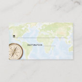 Compass Map Travel Bar Bat Mitzvah Platzkarte (Rückseite)