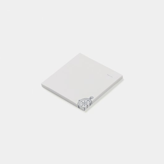Compass-Midnight Catographer-Minimalist Post-it Klebezettel (angewinkelt)