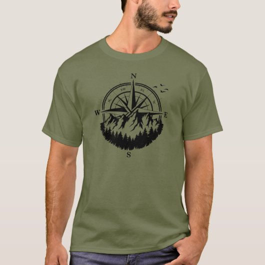 Compass Mountain Forest, Adventure T-Shirt (Vorderseite)