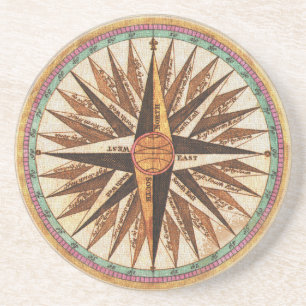 Compass-Navigator des Vintagen Schiffes Sandstein Untersetzer