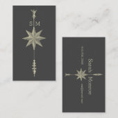 Compass Rose Arrow Intitials Visitenkarte (Vorne/Hinten)