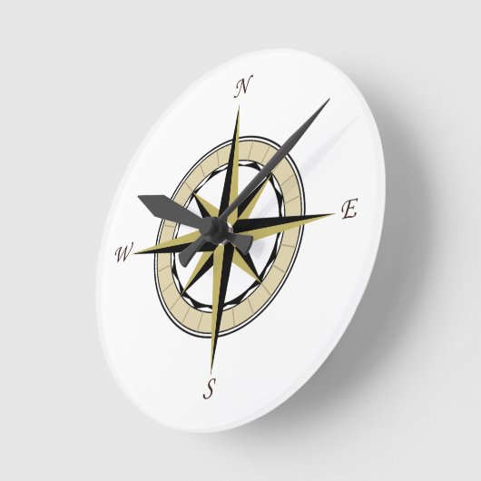 Compass Rose Art Runde Wanduhr (Winkel)