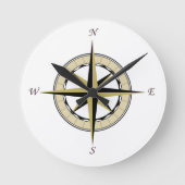 Compass Rose Art Runde Wanduhr (Vorderseite)
