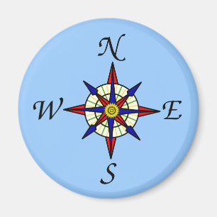 Compass-Rose auf Blue Magnet