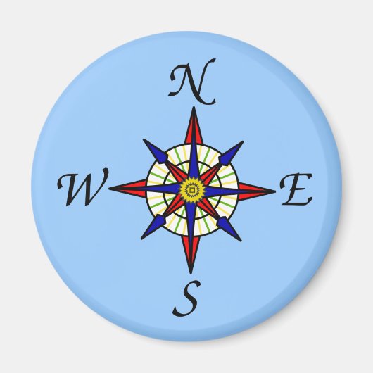 Compass-Rose auf Blue Magnet (Vorne)