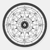 Compass-Rose - Aufkleber (weiß) (Vorderseite)