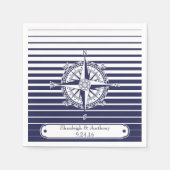 Compass Rose Blue Stripes Serviette (Vorderseite)